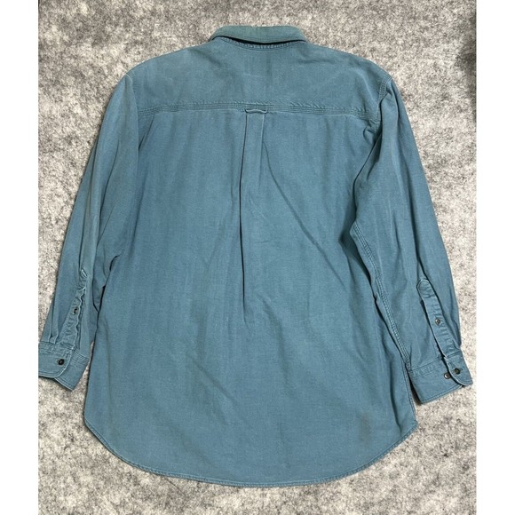 Woolrich CHAMOIS Flannel Shirt Men’s L Blue Work Chore Broken In Button Down - Picture 14 of 14